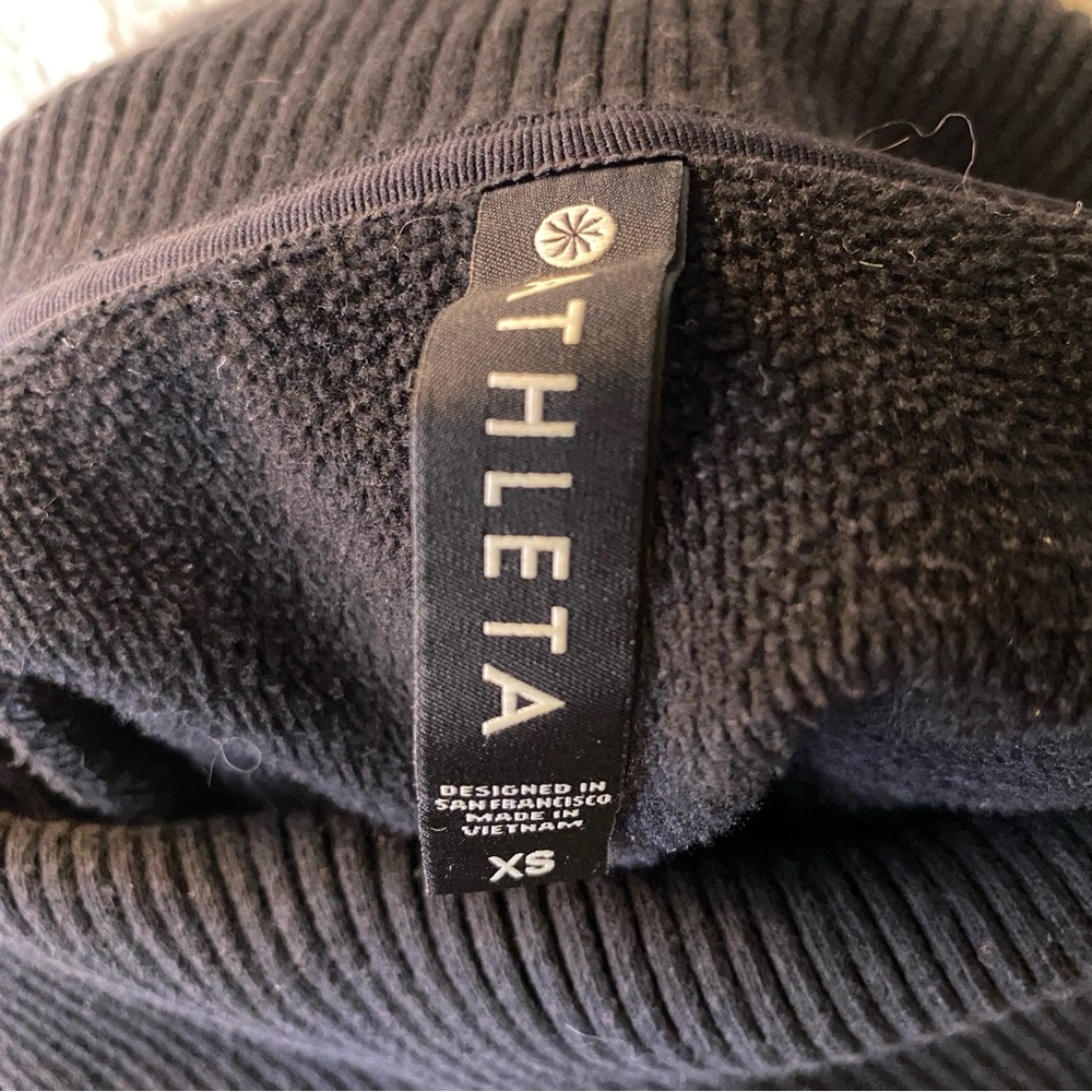 Athleta Sweatfleece Turtleneck Cotton Midi Dress with Pockets sz Small - Picture 10 of 10